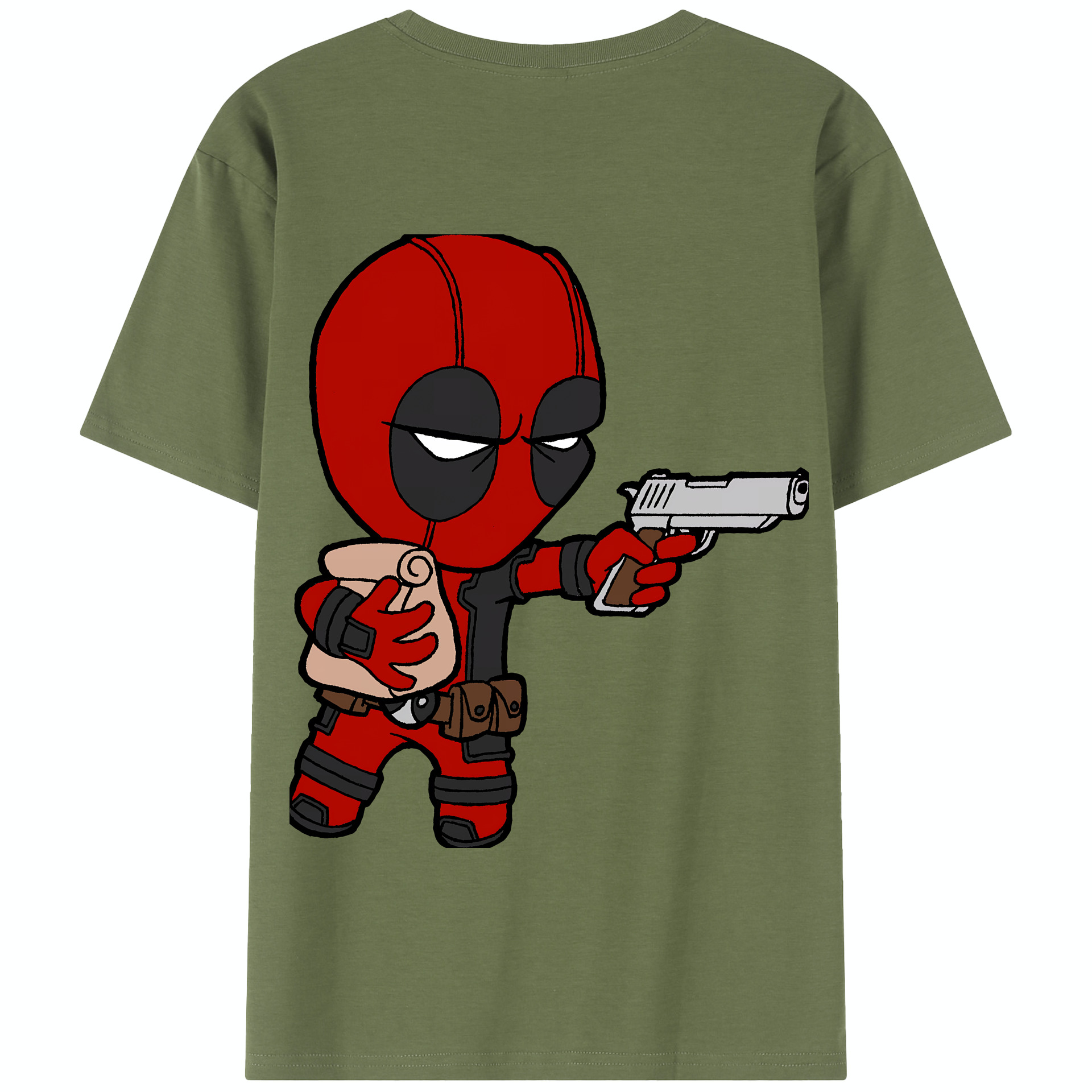 （画像用） Deadpool デッドプール 綿100％半袖Tシャツ（背面プリント）